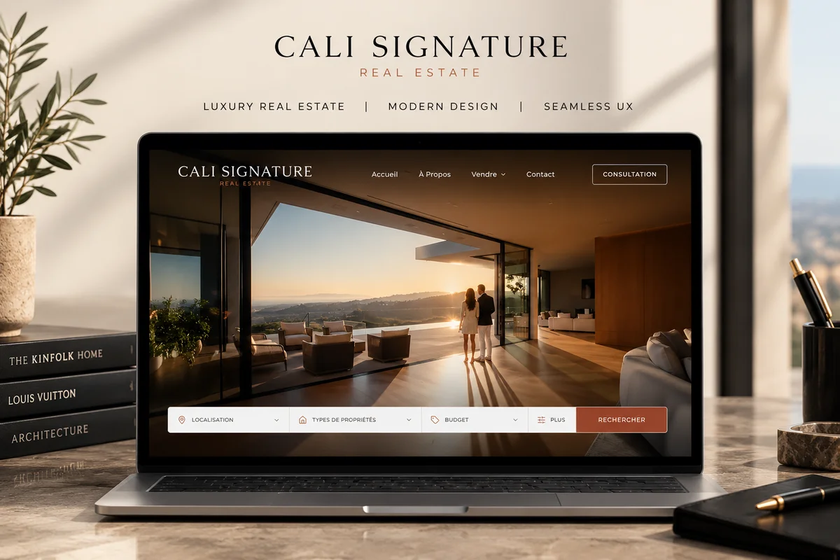 Site web d'immobilier de luxe Cali Signature