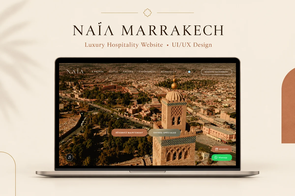 Site web d'hôtellerie de luxe NAÏA Marrakech