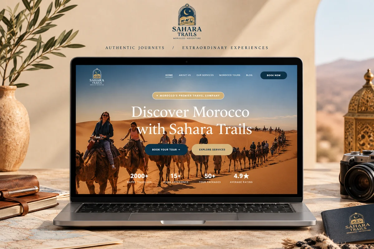 Site web de voyages dans le désert, Sahara Trails, Maroc