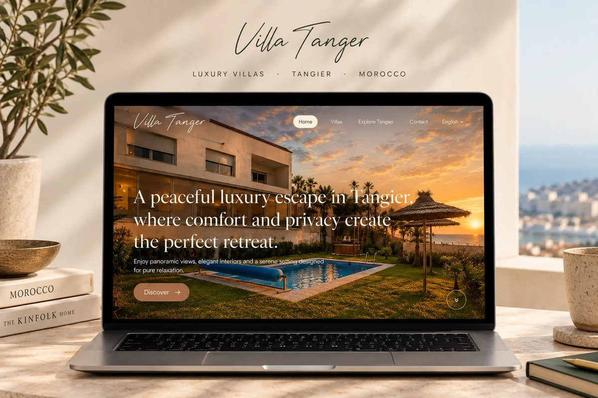Site web de villas de luxe à Tanger
